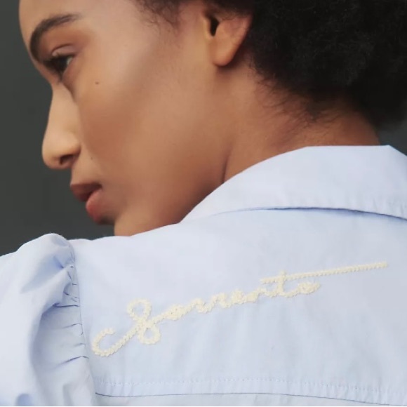 📌 ( Sold ) NWT Maeve Puff-Sleeve Signature Blouse - Picture 3 of 10